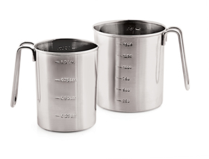 Pichet doseur en acier inoxydable de qualité supérieure avec poignée, marquages de capacité en relief pour les ingrédients liquides et secs - Product Image 3