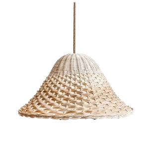 Lámpara colgante de ratán con forma única de diseño antiguo, luz colgante de techo de Color Natural para sala de estar del hogar - Product Image 5