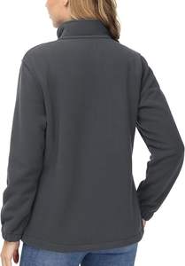 Veste polaire Softshell respirante légère de grande taille pour femmes 340g pour l'hiver pull fermeture poche coton remplissage randonnée - Product Image 2