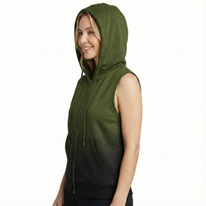 Sudaderas sin Mangas con Capucha para Mujer, Diseño Personalizado, Elegantes, con Cierre Completo, Mezcla de Algodón, para Gimnasio, Entrenamiento, Corte Regular, Precio al por Mayor - Product Image 3