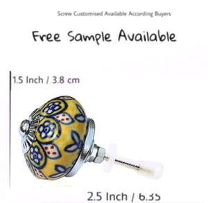 Boutons ronds en céramique à fleurs modernes pour armoire, tiroir, porte, commode, chambre à coucher, salle de bain, cuisine, salon - Product Image 3