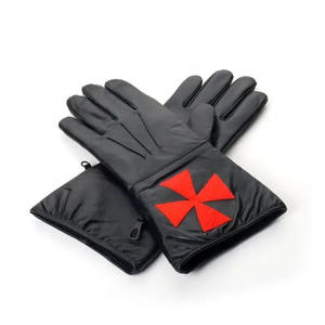Guantes de Cuero Masónicos de los Caballeros Templarios con Cruz Roja, Guantes Masónicos Suaves Personalizados con Logotipo Disponible, Servicio OEM - Product Image 5