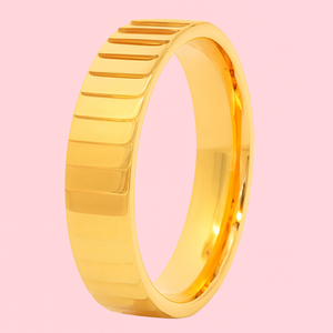 Montresor Infini (Le prix correspond uniquement au coût du travail) Bague de fiançailles et de mariage pour femme en or jaune pur 18K 22K 24K, bande fine de 0,5 cm - Product Image 2