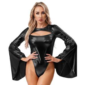 Shiny Disco <b>Bodysuit</b> Costume Plus Size Sexy Bodycon Print <b>Sequined</b> Decoration Short Knee for Dance Gymnastics Summer Spring - Product Image 6