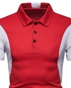 Camiseta Polo Personalizada para Hombre, Panel en Contraste Rojo y Blanco, Manga Corta, Camiseta de Golf, Algodón Transpirable, Ropa Casual, OEM Personalizado - Product Image 4
