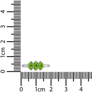 Anillo de Boda de Lujo de Plata de Ley 925 con Engaste de Puntas, Corte Peridoto, Tres Óvalos, Forma Elegante, Moderno y Unisex, Regalo para Ella - Product Image 4