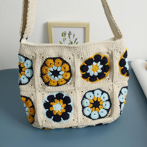 Bolso de Hombro de Ganchillo de Lana Hecho a Mano con Cierre Abierto, Correa Única de Gran Capacidad y Suave para Uso Diario de Mujeres - Product Image 1