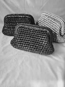 Crochet Clip <b>Bag</b> Cloud Hand <b>Bag</b> Gold <b>Silver</b> Cloth Woven Clutch Literature Art National Style for Leisure Travel - Product Image 4