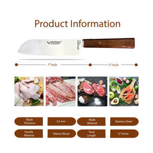 Cuchillos de cocina profesionales, cuchillos de chef de cocina con mango de madera con logotipo personalizado, cuchillos de corte - Product Image 6