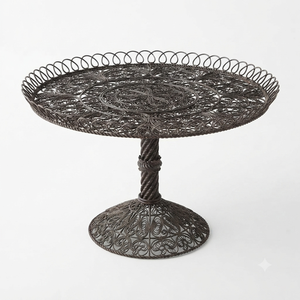 Wire Design Iron Metal <b>Storage</b> Basket And Cake Stand Round Shape Rustic Style for Kitchen Counter top Display Decor - Product Image 3