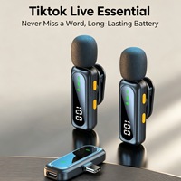 Micrófono Lavalier Inalámbrico 2.4G con Cancelación de Ruido AI, Clip de Micrófono Dual para Grabación de Video en iPhone, Conexión Lightning/Tipo-C, Portátil, CE FCC