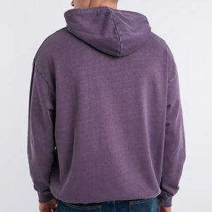 Nueva moda personalizada Color sólido básico, mezcla de algodón Sudadera con capucha de alta calidad de gran tamaño Drop Shoulder Acid Wash Hoodies Hombres - Product Image 3