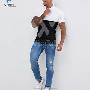 Golf d'été de revers de couleur unie pour hommes pour polos Nouvelle mode T-shirts à manches courtes Design imprimé - Product Image 1