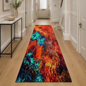Tapis de salon en chenille antidérapant, imprimé numériquement, lavable en machine, design minimaliste rouge bordeaux, vente en gros RUGS DEPOT LXDP-0775 - Product Image 5