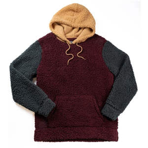 เสื้อสเวตเตอร์สวมหัวมีฮู้ดผ้าฟลีซผู้ชายผ้าคอตตอนผสมสามโทนสีตัดกันพิมพ์ลายนูนขายส่ง - Product Image 4