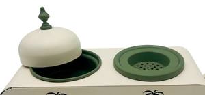 Quemador de Incienso de Doble Ranura con Diseño de Palmera Verde, Mabkhara con Caja de Almacenamiento, Diseño Árabe para Uso en el Hogar de Oriente Medio y el Golfo, Regalo - Product Image 4