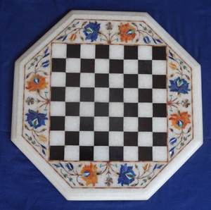 Royal Marble <b>Chess</b> <b>Table</b> Artisan Stone Craftsmanship Waterproof Home Furniture for Living Room Bedroom Dining Kitchen Office Use - Product Image 6