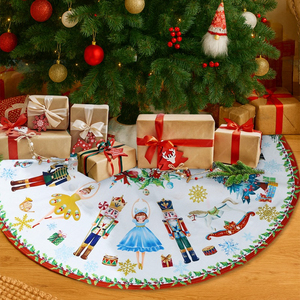 Jupe de sapin de Noël, accessoire décoratif, tissu doux et confortable, base ronde pour sapin de Noël, couverture intérieure pour la maison, design festif pour les fêtes - Product Image 3