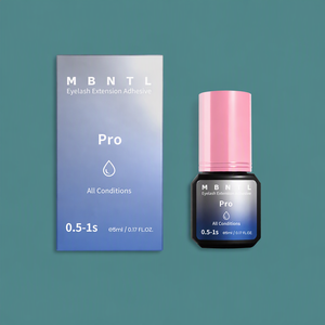 Colle pour extensions de cils MBNTL Korean HQ 5ml, 99,8% monomère japonais, séchage rapide 0,5-1s, résistante à l'huile et à l'eau, certifiée ISO22716 - Product Image 1