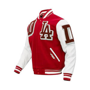 Veste de baseball personnalisée de haute qualité couture chenille Patch broderie col montant veste Letterman pour hommes strass à capuche - Product Image 6
