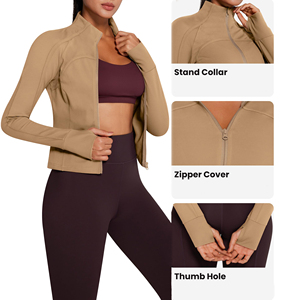 Camiseta Deportiva Personalizada para Mujer, de Secado Rápido, Manga Larga, Chaqueta de Fitness con Cremallera, Transpirable, para Yoga y Deporte - Product Image 4