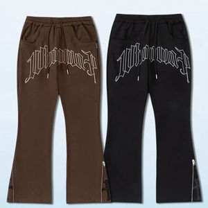 Pantalon de survêtement évasé personnalisé unisexe pantalon de survêtement en coton et nylon taille haute pantalon de survêtement pour hommes Streetwear 2024 - Product Image 2