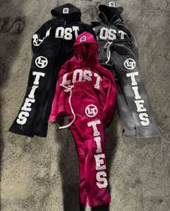 ชุดแทร็กสูทสำหรับผู้ชายผ้าฝ้ายคุณภาพสูงชุดซิปปักลายสำหรับผู้ชายชุดติดตาม - Product Image 1