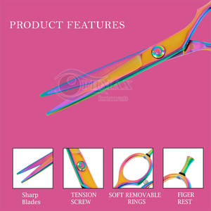 กรรไกรตัดผมหลากสีเคลือบไทเทเนี่ยมสำหรับมืออาชีพช่างทำผมกรรไกรตัดผมหลากสี - Product Image 2