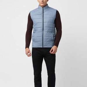 Custom Design Men's Gray <b>Quilted</b> <b>Gilet</b> Puffer Jacket Fashionable Windbreaker Vest for Outdoor Wear with OEM Service Stylish - Product Image 4