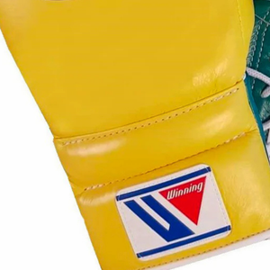 Gants de boxe à lacets gagnants, jaune vert, cuir véritable, gants d'entraînement de combat professionnels, gants de sparring faits à la main, 8oz 16oz - Product Image 6