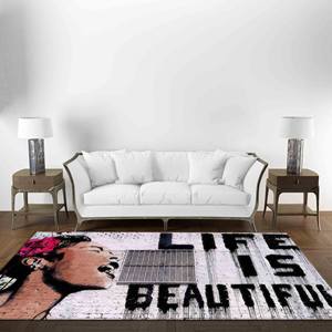 Alfombra de Lana Ecológica con Diseño de Mujer de Banksy, Alfombra de Chenilla con Parches, Impresión 3D, Antideslizante con Base de Látex - Product Image 2