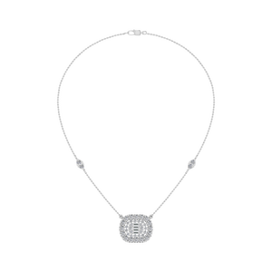 Colgante de diamante de laboratorio de cojín de platino 950 personalizado de lujo para mujer Premium OEM ODM IGI certificado comprar a granel collar fino de la India - Product Image 1