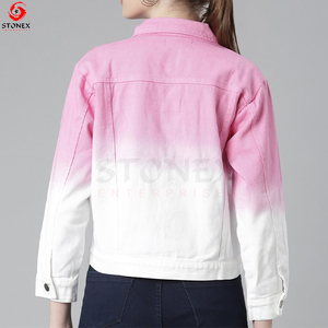 Women Ombre-Dyed Bomber <b>Jacket</b> with Flap Pockets <b>Customized</b> Latest Design High Quality <b>Jackets</b> - Product Image 3