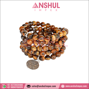 Hot Selling Handmade Wholesale Excellent Quality Gorgeous Tiger Eye Crystals 108 Prayer Bead Meditation Mala <b>Bracelets</b> - Product Image 6