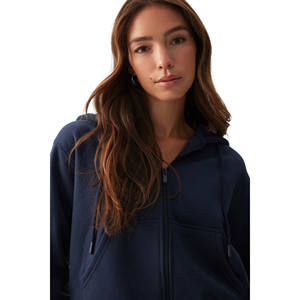 Ensemble de survêtement zippé en coton 100% respirant de haute qualité pour femmes, streetwear, sweat-shirt à capuche zippé personnalisé, pantalon, ensemble de survêtement 2 pièces - Product Image 4