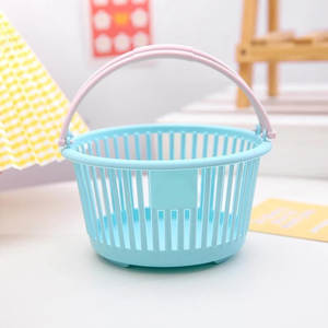 Cute Mini Plastic Storage Basket Handle Convenient <b>Desktop</b> <b>Organizer</b> <b>for</b> Makeup Snacks Fruits Multipurpose Use Mini Small Basket - Product Image 4