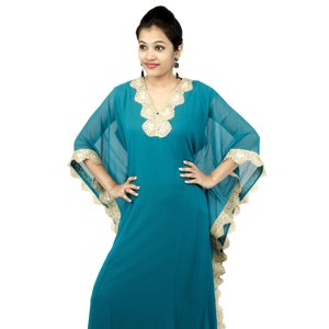 Kaftan islámico marroquí moderno para mujer Vestido de playa largo hasta el suelo con suministro ODM de manga larga transpirable - Product Image 1