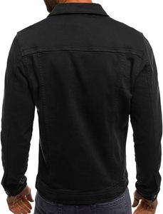 Veste en jean pour homme, veste en jean décontractée, déchirée, coupe ajustée, veste de camionneur extensible, manteau en jean décontracté classique - Product Image 5