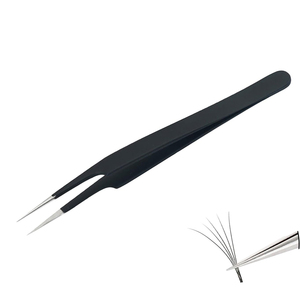 Pince à épiler pour cils en gros, à pointe fine, en acier inoxydable noir, pour usage domestique et professionnel en salon - Product Image 4