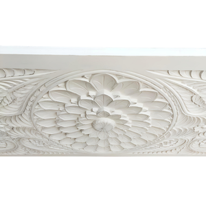 Hand Carved <b>White</b> Boho Mandala Headboard Wall Mounted Bedroom Furniture <b>Wood</b> Carving Vintage Sunflower <b>Bed</b> Head Home Decor - Product Image 3