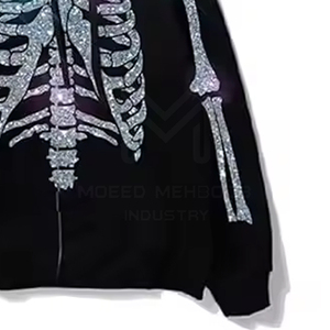 Men's Lightweight Breathable Waterproof <b>Full</b> Sleeve Hoodies High Quality Rhinestone Street Wear Best Design Solid Pattern Latest - Product Image 5