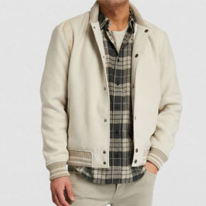 Chaqueta Varsity de Lona Personalizada para Hombre, la Mejor Calidad de 2025, Cuello Alto para Invierno, Duradera, de Softshell y Lana, Nuevo Diseño, Color Sólido, en Oferta - Product Image 6
