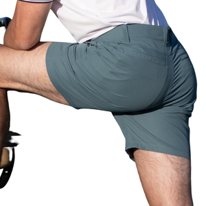 Pantalones cortos de golf con cintura elástica, pantalones cortos transpirables de Color sólido a la moda informales de verano clásicos de secado rápido para hombres - Product Image 4