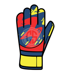 Gants de gardien de but professionnels bleu marine rouge à coupe négative avec motif jaune et zone de frappe en silicone 3D injecté - Product Image 3