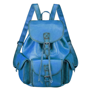 Purple Genuine Leather <b>Backpack</b> Classic Style Large Capacity Laptop Compartment Durable Unisex Shoulder <b>Straps</b> - Product Image 6