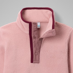 Sweat-shirt à col montant et fermeture boutonnée pour garçons / Matière polaire unie, coupe décontractée, design de haute qualité - Product Image 2