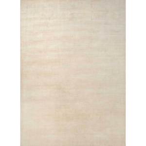 Alfombra de Lana Tejida a Mano Contour Ivory 9x12, Alfombra de Viscosa de Color Sólido para Sala de Estar, Entrada, Pasillo, Rectangular - Product Image 1