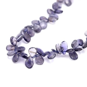 Cuentas de piedras preciosas con forma de pera facetada de iolita Natural, precio al por mayor, cuentas de iolita para fabricación de joyas, briolette de iolita hecha a mano a granel - Product Image 2