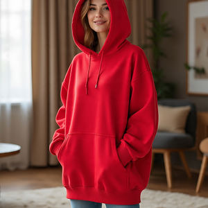 Sudadera con Capucha Holgada de Gran Tamaño, con Hombros Caídos, Estampada, Transpirable, de Algodón y Poliéster, para Invierno, para Mujer - Product Image 4