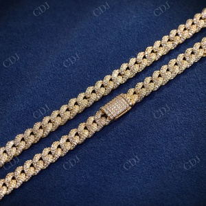 Venta caliente Iced Out GRA certificado Moissanite cadena de eslabones cubanos 925 plata esterlina chapado en oro estilo Hop joyería Unisex duradera - Product Image 3